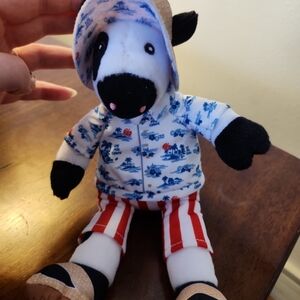 Striped Black and White Stuffed Animal Toy